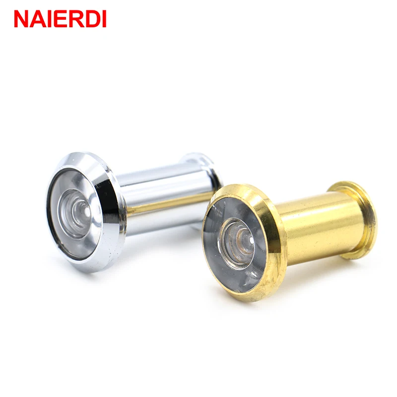 Дверной глазок NAIERDI Deluxe 200 градусов широкоугольный хромированный покрытый
