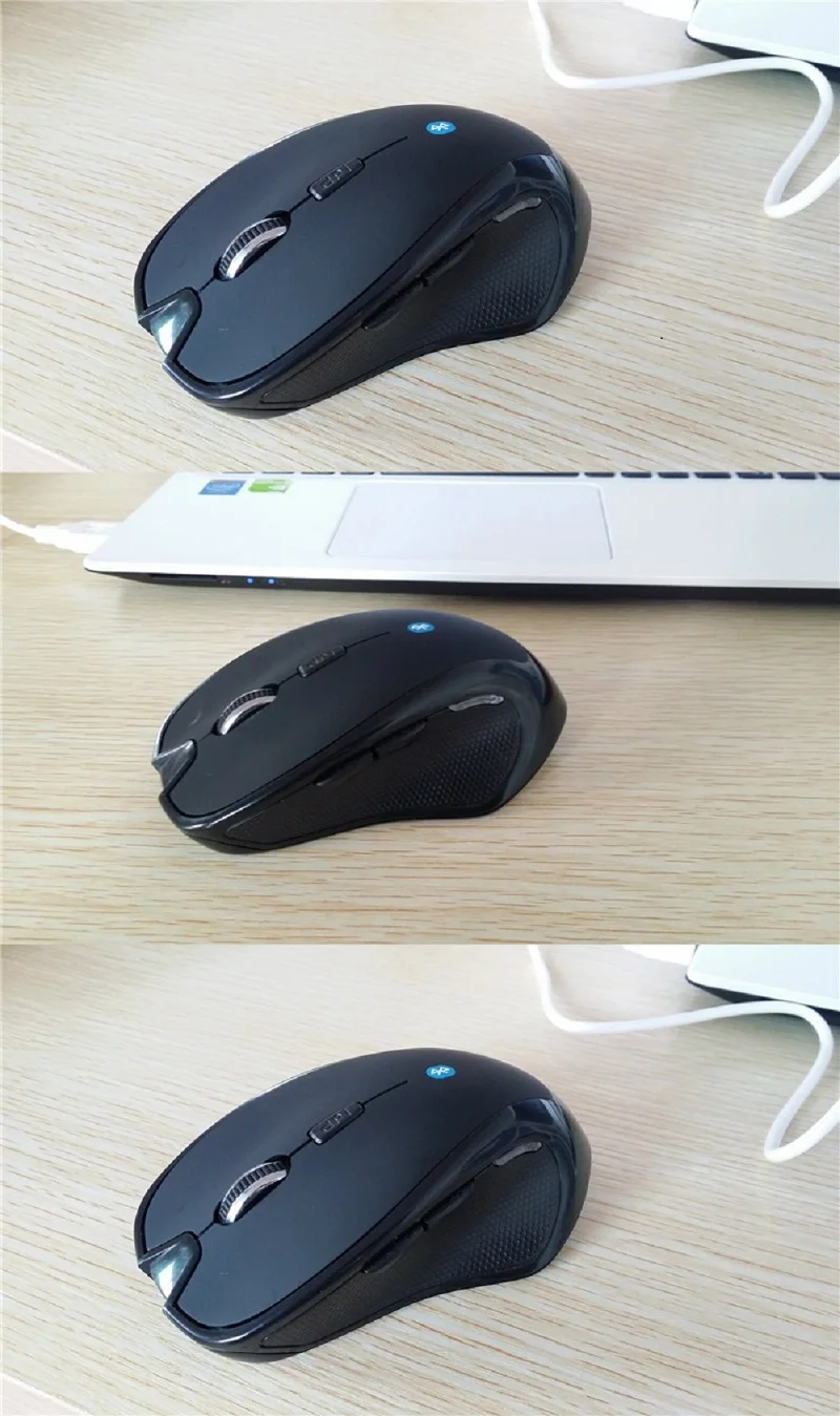 Wireless mouse 1600DPI 6 Buttons Adjustable Receiver Optical Computer Mouse BT 5.2 Ergonomic Mice For mi pad 4 gaming mouse for large hands