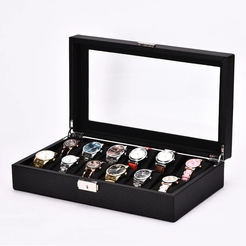 

MTW110 Carbon Fiber High-grade Watch Box Carbon Fiber Red / Black 5 / 6/10/12 Slot / Grid Watch Box Outdoor Gadget