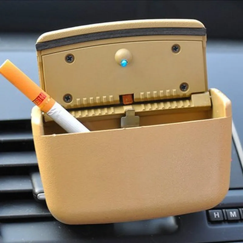 Car air outlet shelf Creative LED luminous ashtray Car side door