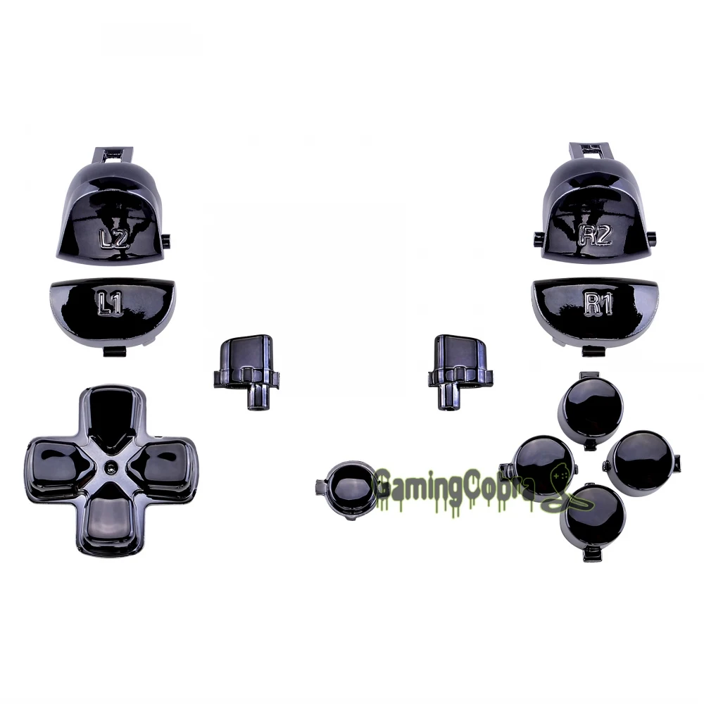 

Chrome Black Replacement Full Set Buttons Dpad L1R1 L2R2 for PS4 Pro PS4 Slim Game Controller JDM-040 JDM-050 JDM-055 #SP4J0124