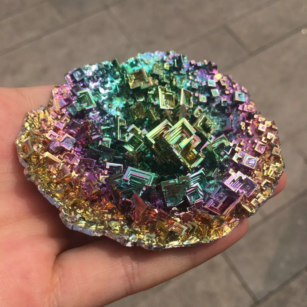 Beautiful Natural Bismuth Ore Gemstone Mineral Specimen Rainbow Colorful Decoration