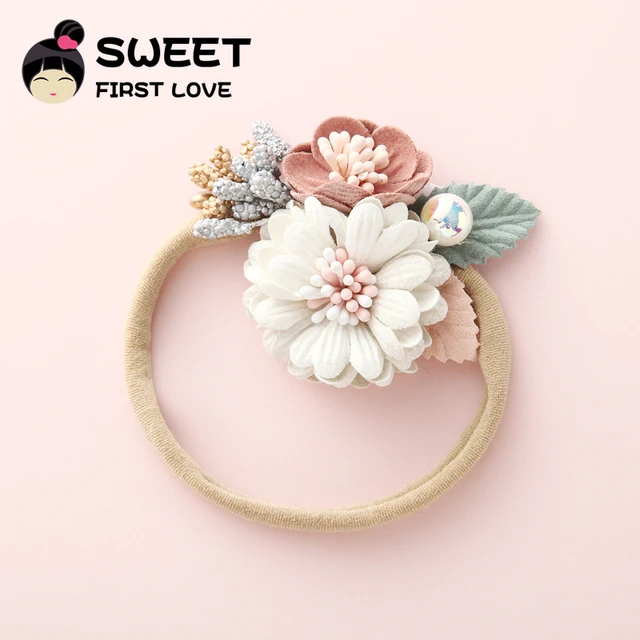 Best Offers 1PCS Girls Flower Nylon Headband with Pearl, Vintage Floral Hair Bows Elastic Hairband for Kids Headwear Hair Accessories Best Offers 1PCS Girls Flower Nylon Headband with Pearl, Vintage Floral Hair Bows Elastic Hairband for Kids Headwear Hair Accessories