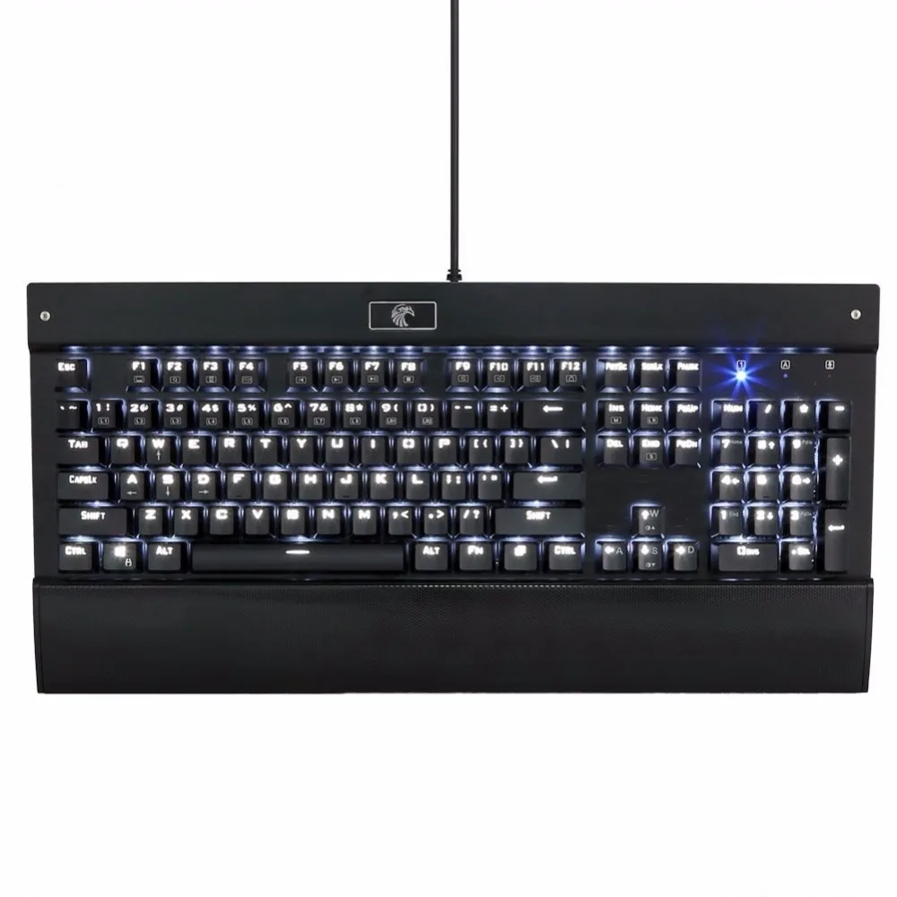 Z77 Eagle Mechanical Gaming Keyboard White LED Backlit Detachable Wrist