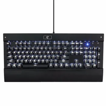 

Z77 Eagle Mechanical Gaming Keyboard White LED Backlit Detachable Wrist Rest Anti-Ghosting Gamer Keyboard with Clicky Blue Axis