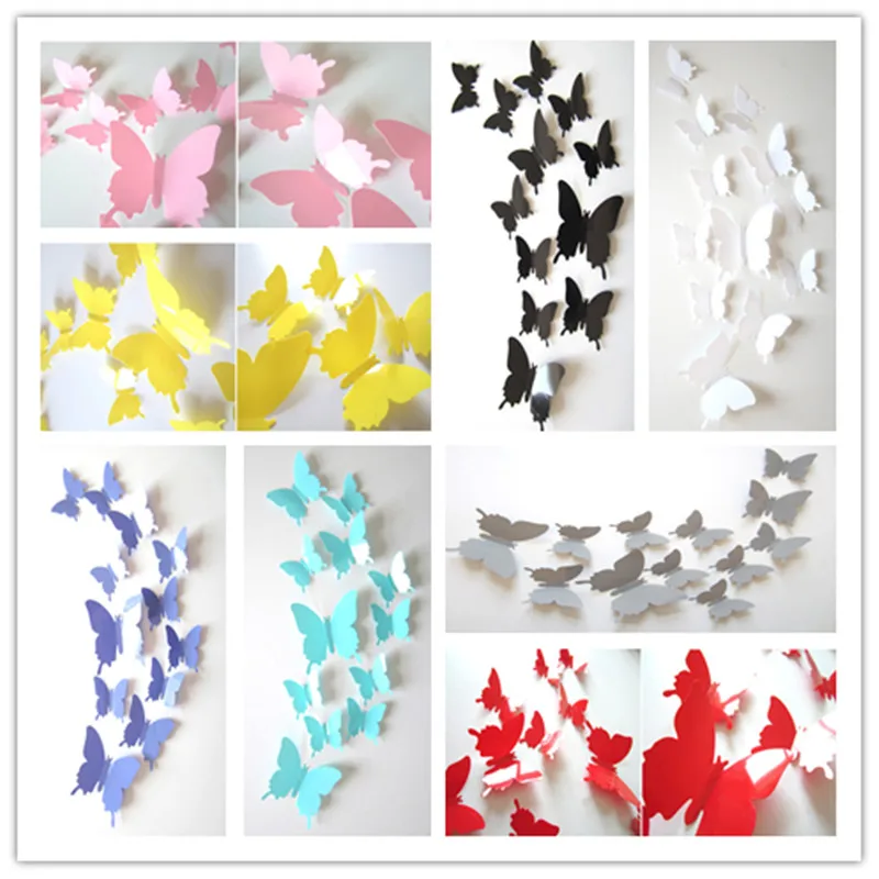 

Free Shipping 12PCS 3D PVC Butterfly Wall Sticker Home Decor New Arrival Hot Sales
