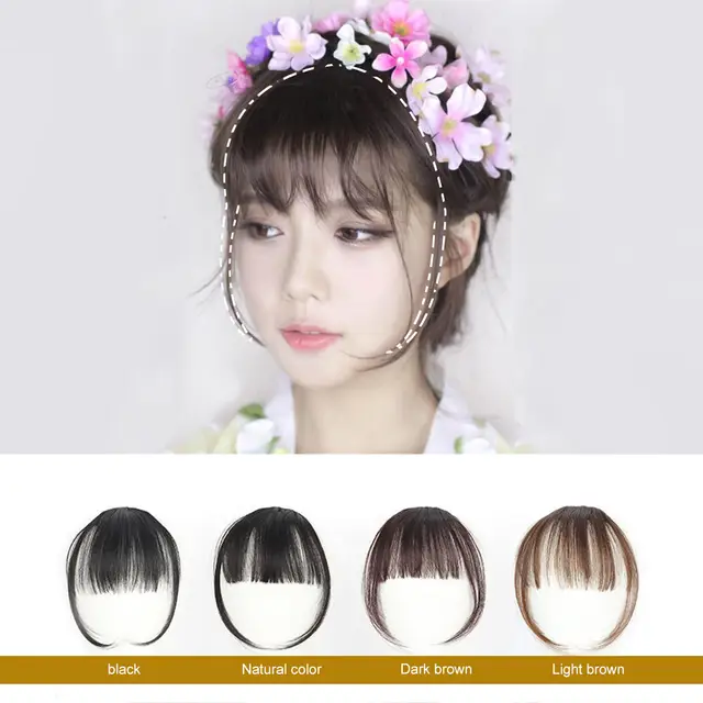 Online Shop Fake Fringe Hair Bangs Clip Ons Short Straight Front