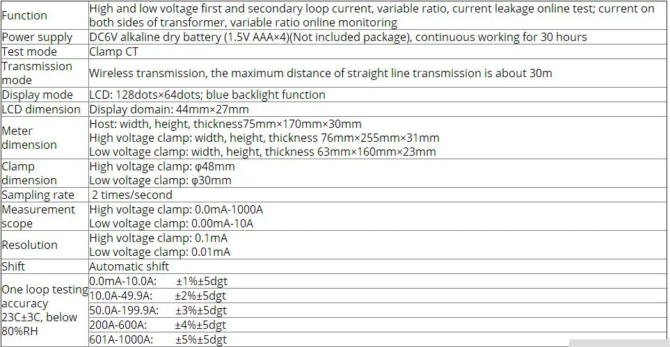 ETCR9500 беспроводной высоковольтный измеритель соотношения трансформатора тока