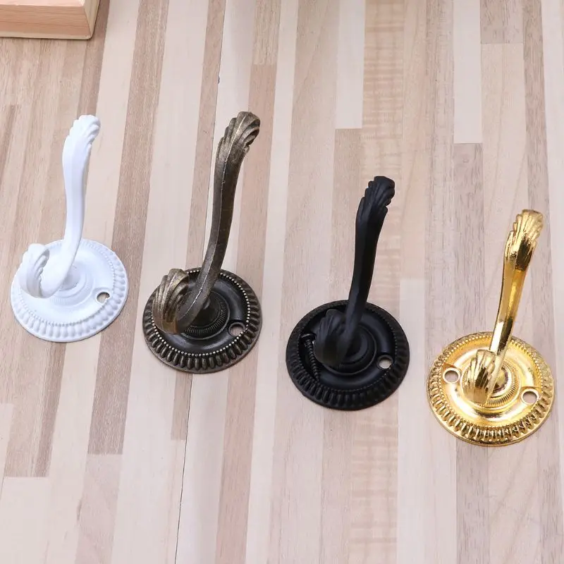 

Vintage Retro Clothes Dual Hook Hat Bag Coat Organizer Wall Mounted Door Hangers