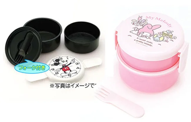Милые животные Ланч-бокс японский двухслойный Круглый Мини-Ланч-бокс детская коробка для завтрака микроволновая печь коробка