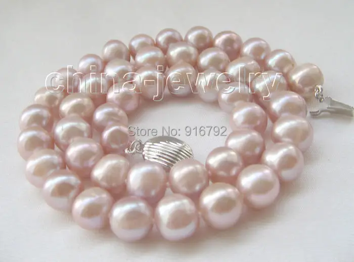 

Wholesale >>>Beautiful 10mm purple round freshwater pearl necklace