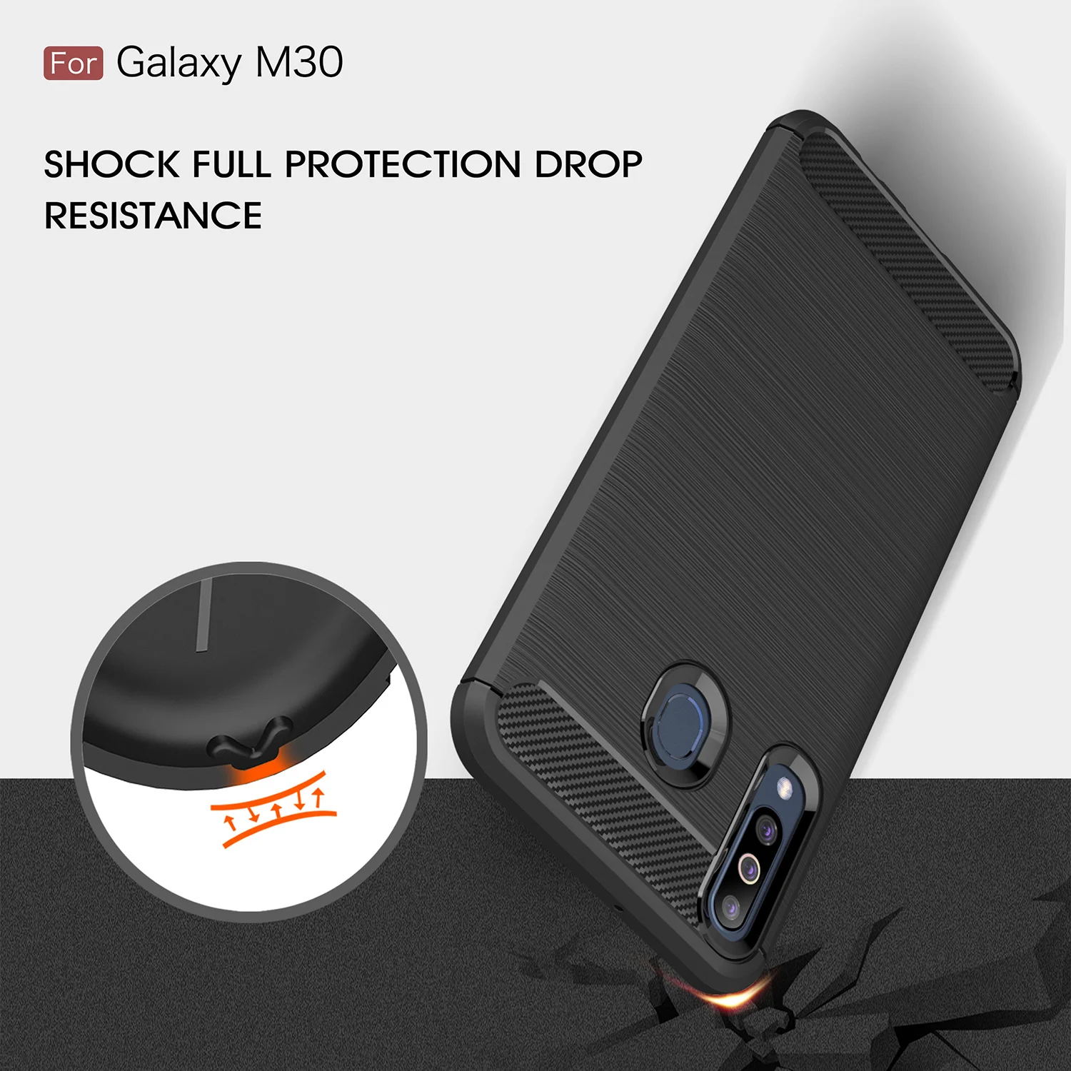 Shockproof Phone Case For Samsung Galaxy A2Core A10E A10 A20E A30 A40 A50 A60 A70 M30 S10 5G Carbon Fiber TPU Drawing | Мобильные