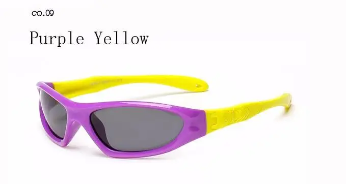 DesolDelos для детей, защита для детей, поляризованные солнцезащитные очки, детские солнцезащитные очки для девочек и мальчиков, уличные очки Polaroid Sunglass Infant - Цвет линз: purple yellow