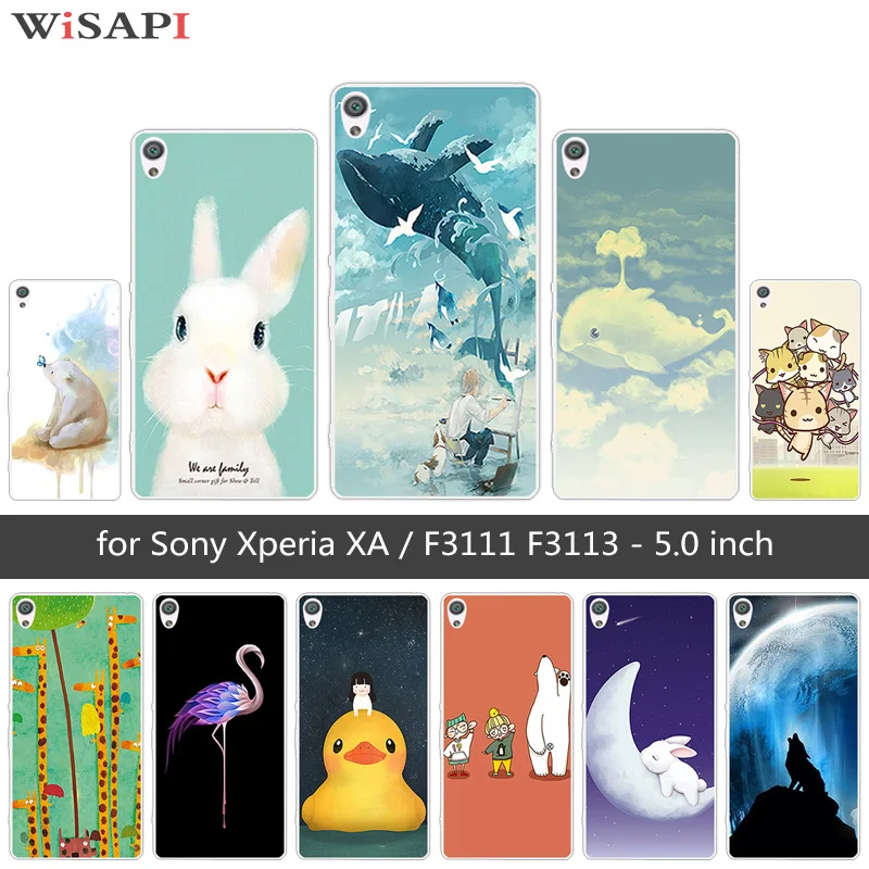 Силиконовый чехол для Sony Xperia XA с милыми животными F3111 F3113 F3115 прозрачный xA Coque |