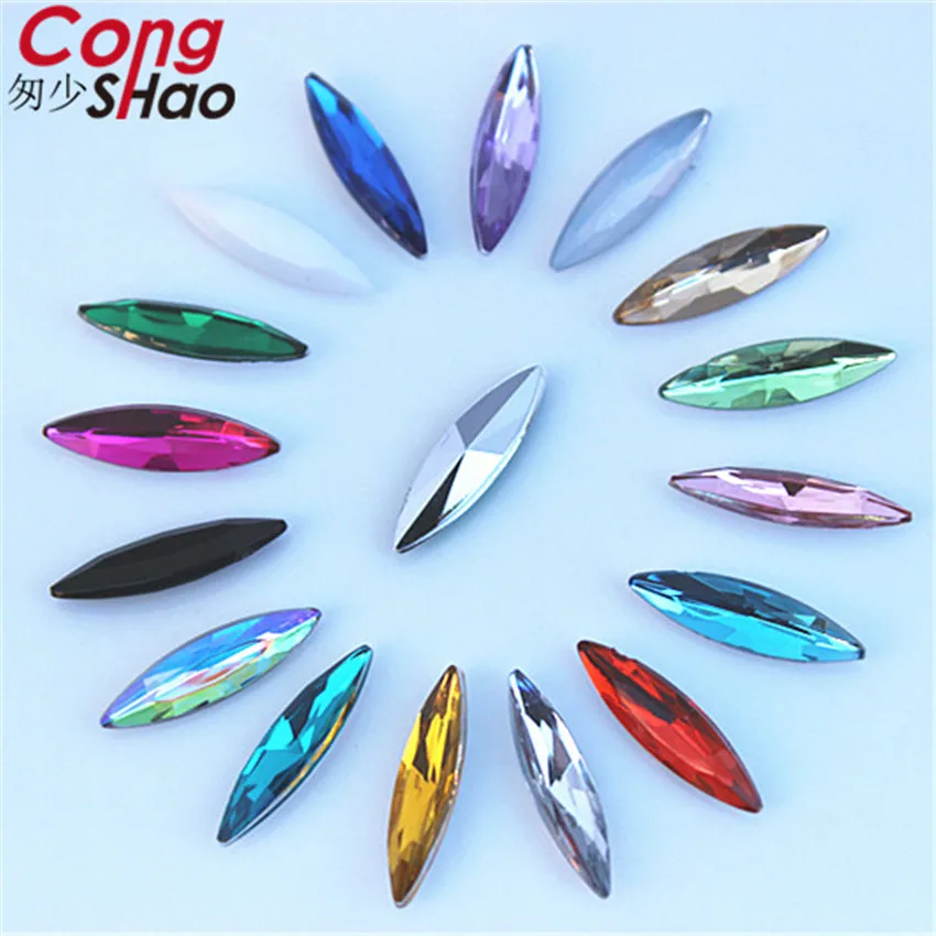 Cong Shao, 500 шт, 4*15 мм, цветные камни с конским глазом и акриловые стразы для самостоятельной отделки, аксессуары для костюма YB285