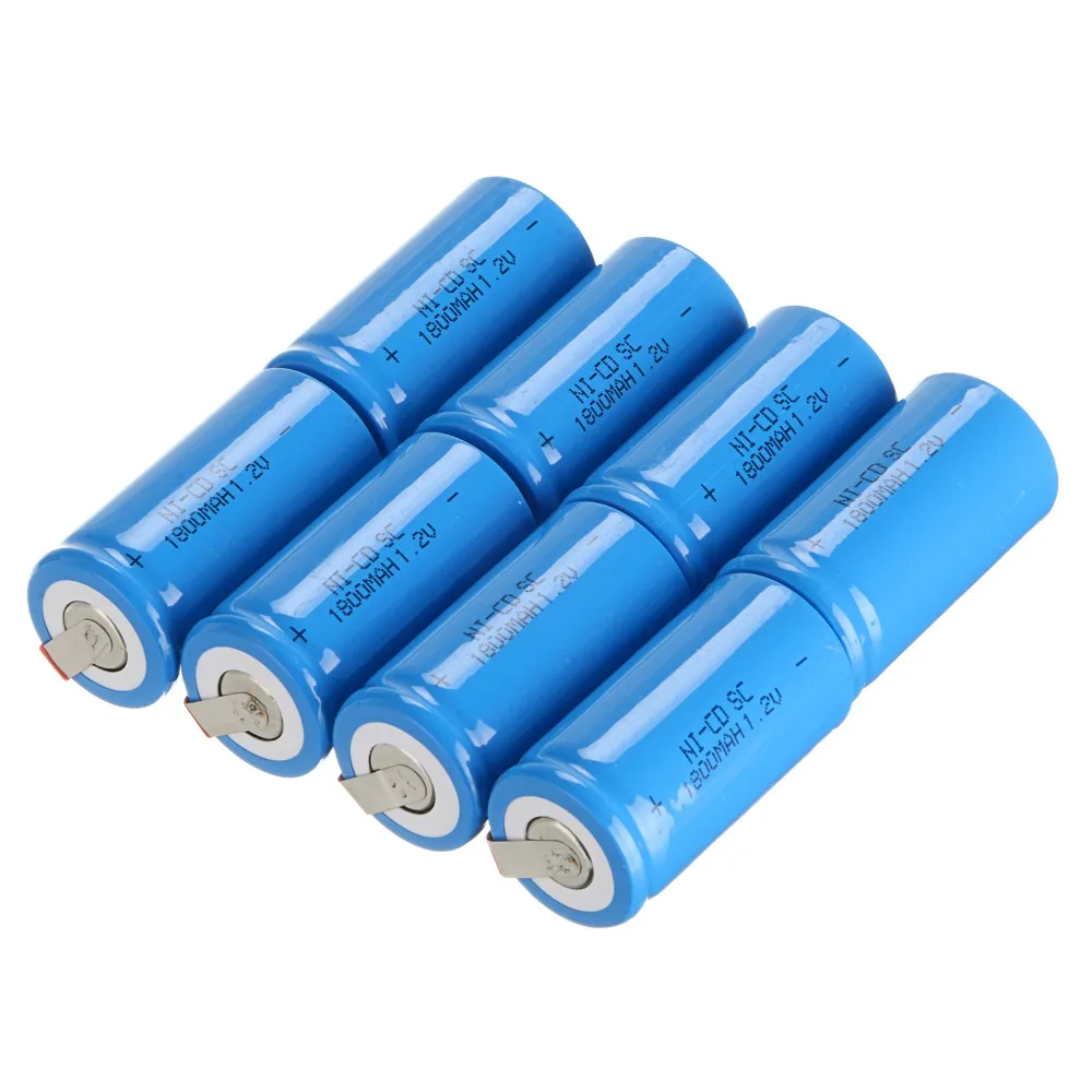 12PCS 1.2V 1800mAh Blue Color Sub C SC Ni Cd NiCd Rechargeable Battery