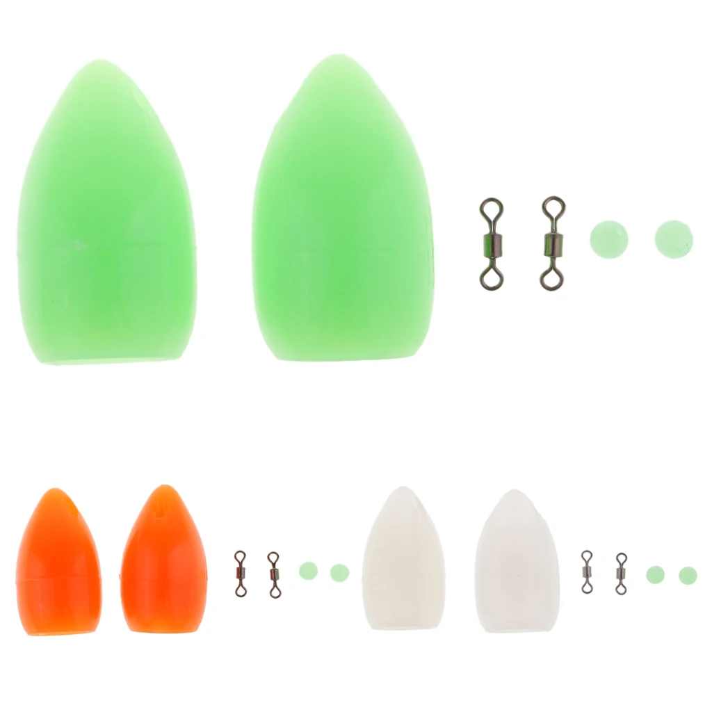 2pcs Plastic Floating Bombarda Floats for Long Distance Casting Lures Flies Fishing Float Fishing Tackle Green /Orange/White 