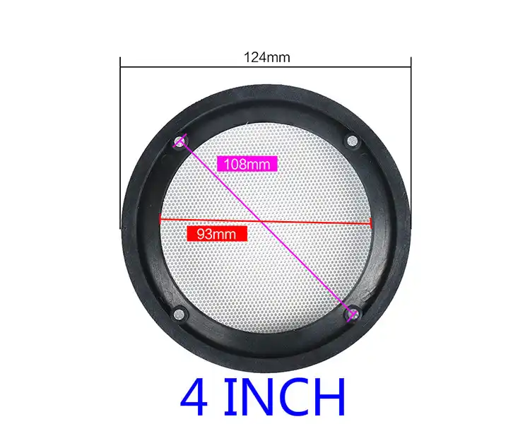 Ghxamp 2pcs 4 Inch 5 Inch 8 Inch Car Ceiling Speaker Grill Mesh Enclosure Net 6 5 Inch Protective Cover Subwoofer Diy Abs White