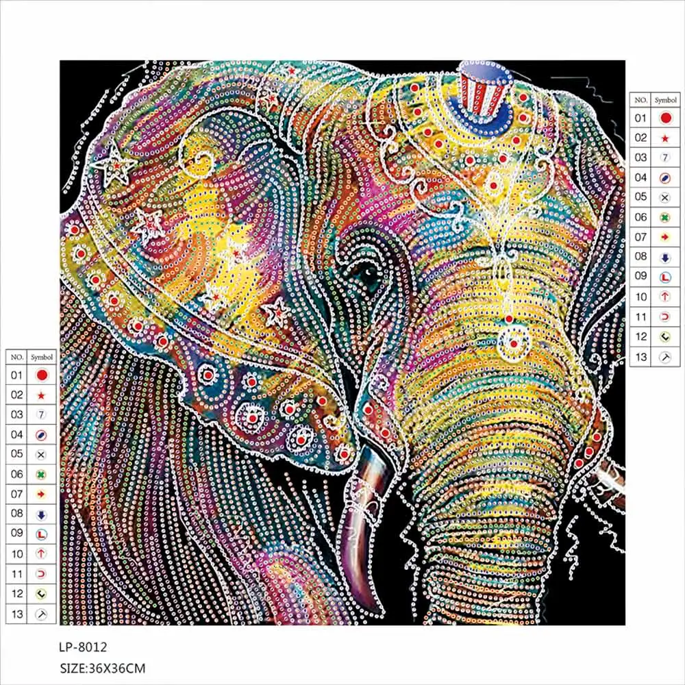 

Circus Elephant Diamond Painting animal Round Partial Drill 5D Nouveaute DIY Mosaic Embroidery Cross Stitch home decor gifts