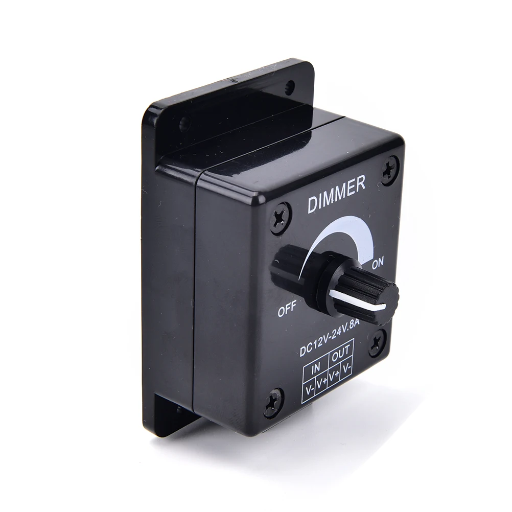 Black DC 12V 24V 8A Adjustable LED Dimmer Switch Brightness Lamp Bulb