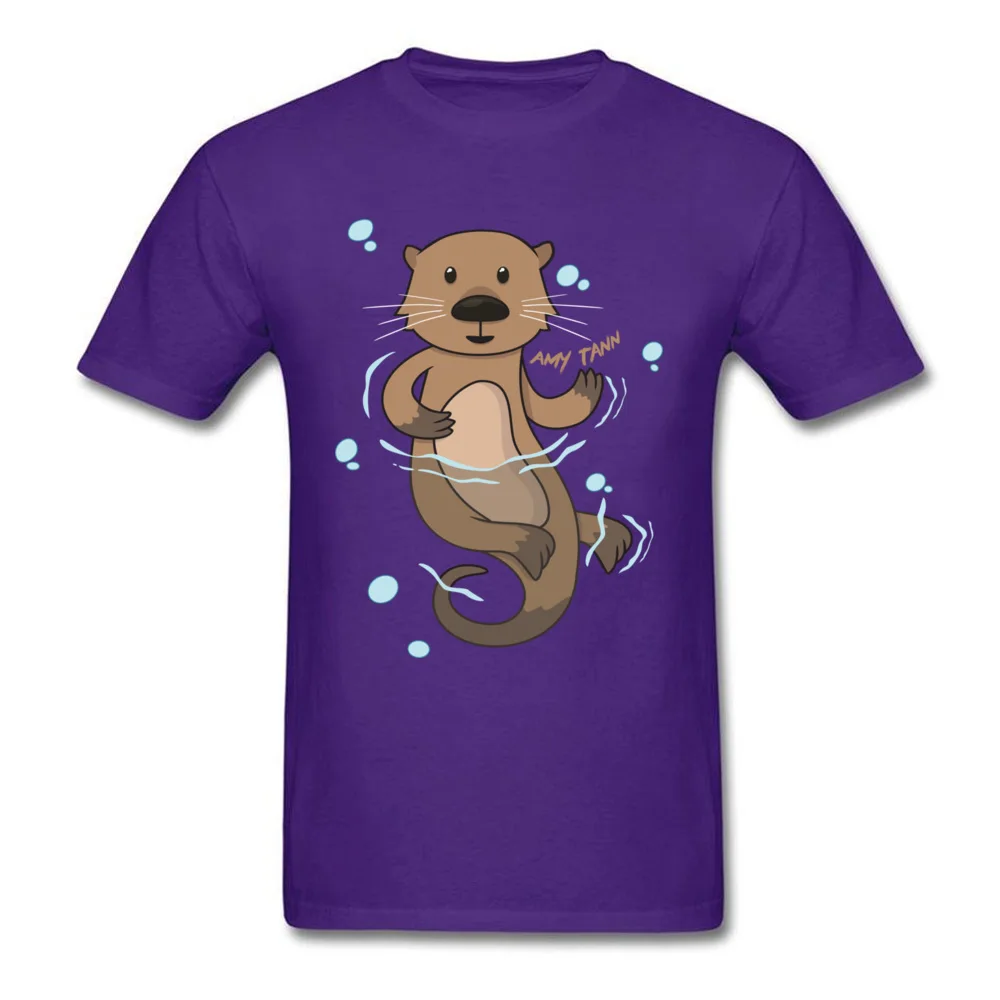 Otter Apparel T-shirts Custom Short Sleeve 2018 Popular Round Neck 100% Cotton Tops Shirts Casual Tee-Shirt for Men Lovers Day Otter Apparel purple