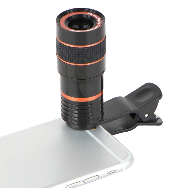 2017 Mobile lenses Kit 8X Zoom Telephoto Lens With Tripod Clips Monopod Telescope Macro Wide Angle Fisheye Lentes For Cell Phone