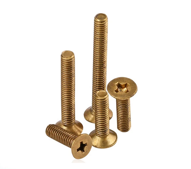 M2 M2.5 M3 Brass Countersunk head screw flat cross metric steel nut brass fastener hardware bolt working |