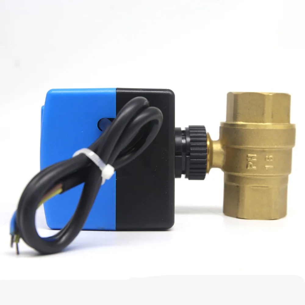 Válvula de bola DN25 G1 Latón 3 vías eléctrico motorizado para aire ac Válvula de bola DN25 G1 Latón 3 vías eléctrico motorizado para aire ac