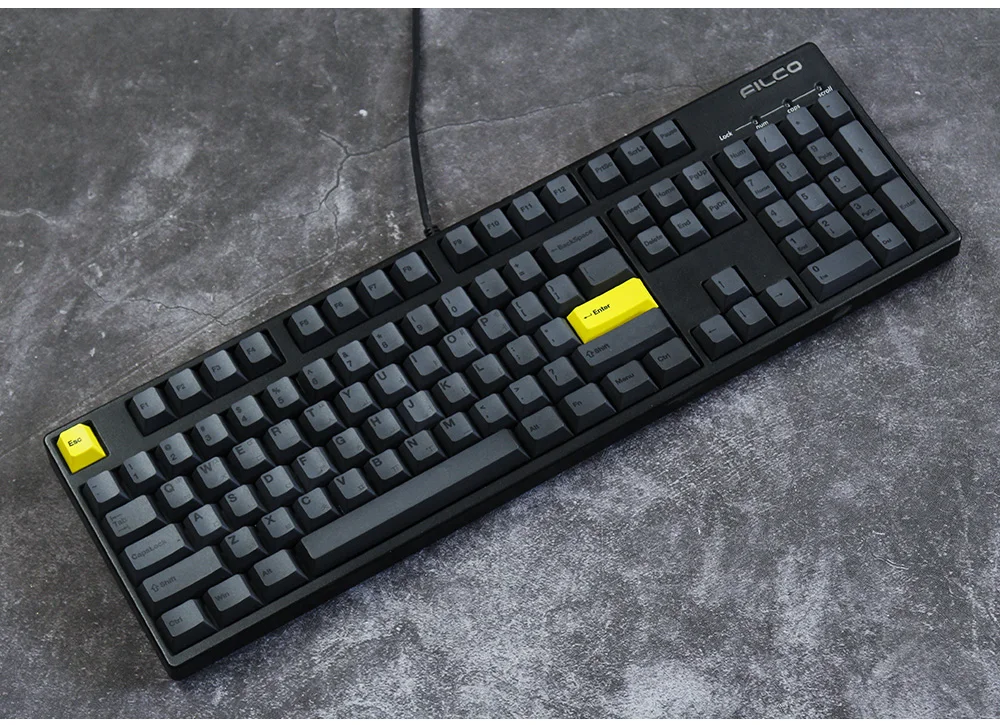 Корея, ПБТ keycap толстые pbt dye sub keycaps желтые клавиши esc enter 108 клавиши для механической клавиатуры