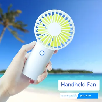 

4000MAH White USB Mini Portable Fan 3 Gears Strong Natural Wind Rechargeable Handheld Air Cooler Desktop Fan for Outdoors Office
