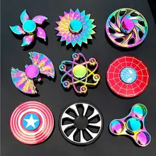 Fidget Spinner Metal Mini Multi Rainbow Color Tri Hand Finger Spinner Set EDC Quiet Wheel Kid