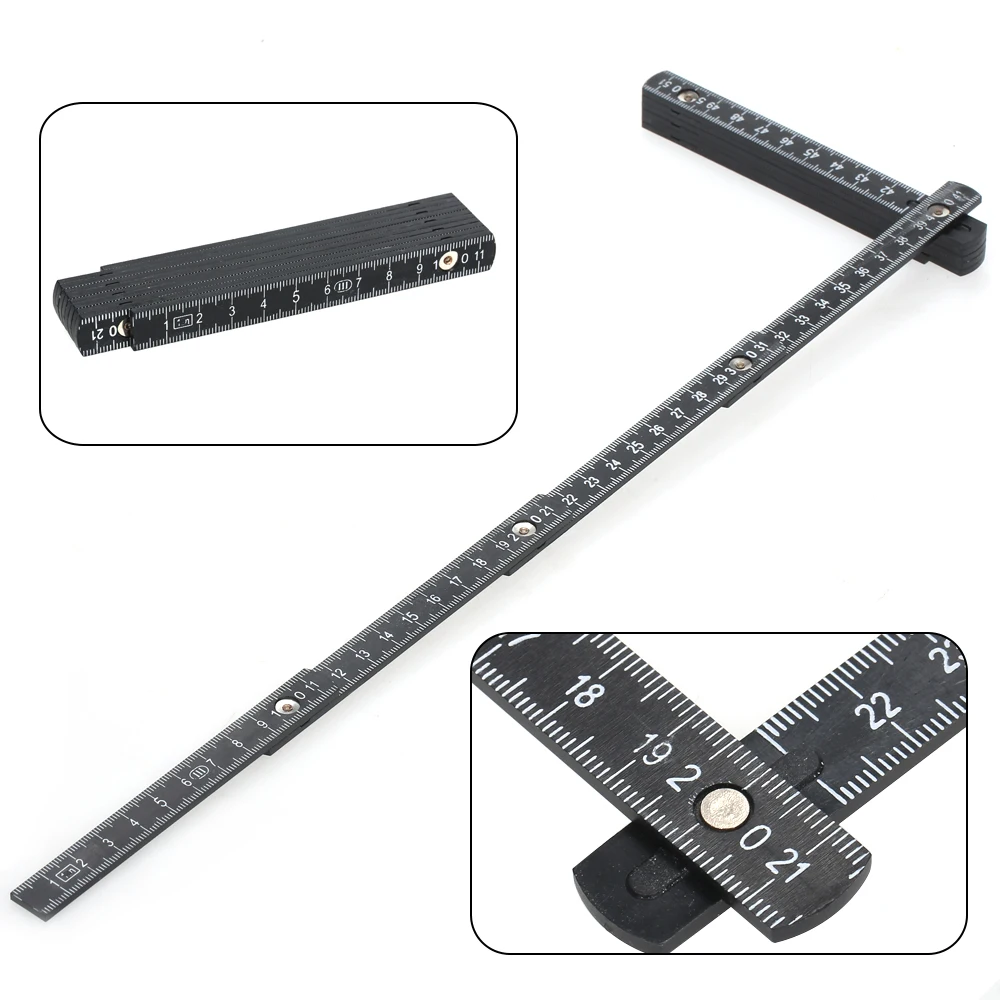 Slide Ten-Parts Folding Ruler Fold Up Rulers Measuring Tool Alternative Tape Measure 1M triangle ruler