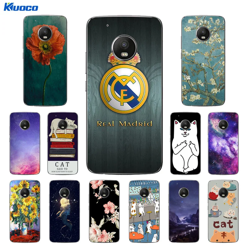 Чехол для телефона Motorola Moto G5 Plus мягкий силиконовый чехол с изображением кота