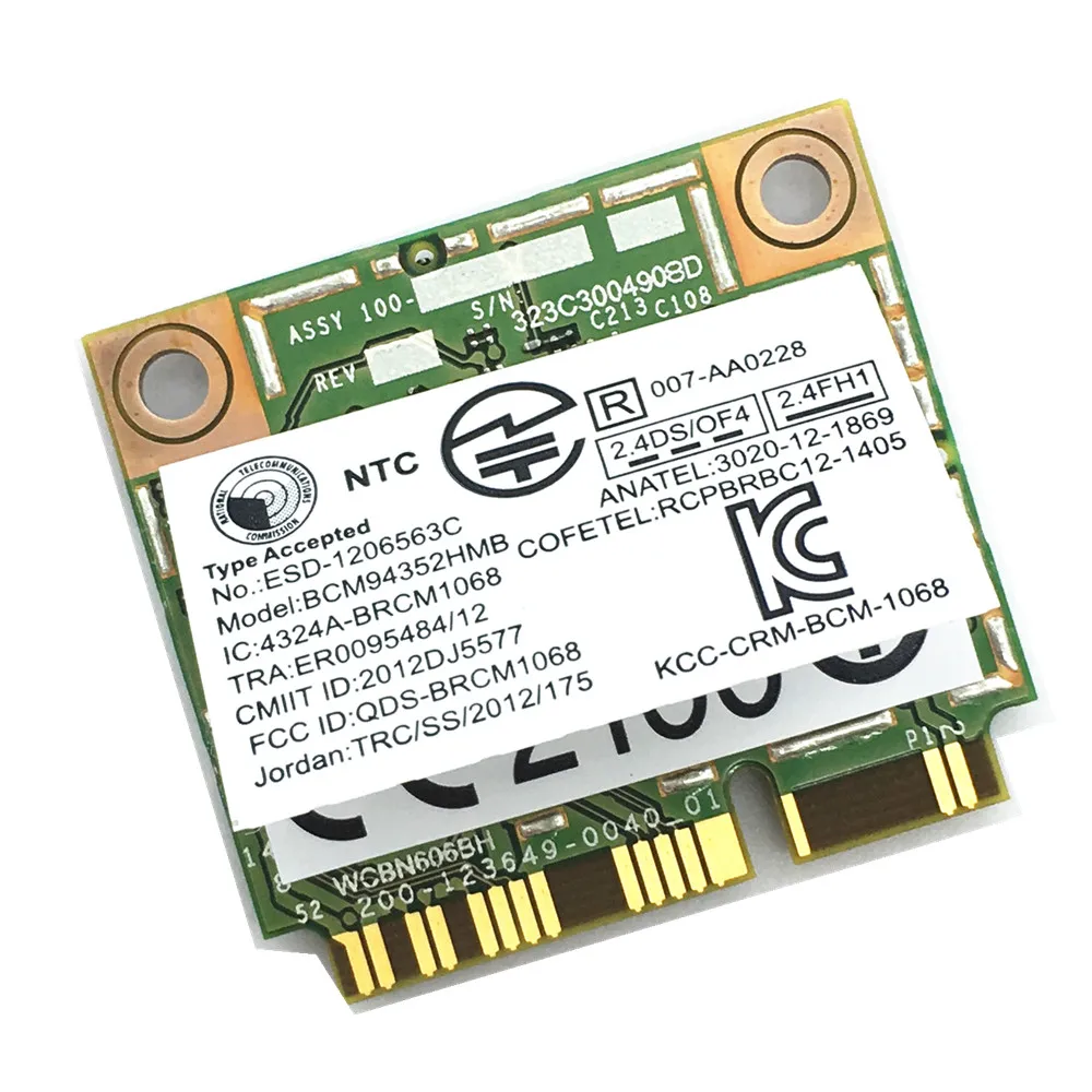 Broadcom 03T8215 BCM94352HMB 802.11ac Dual Band 2x2 Wireless-AC Wifi+Bluetooth 4.0 867Mbps Mini PCI-E Card for Lenovo