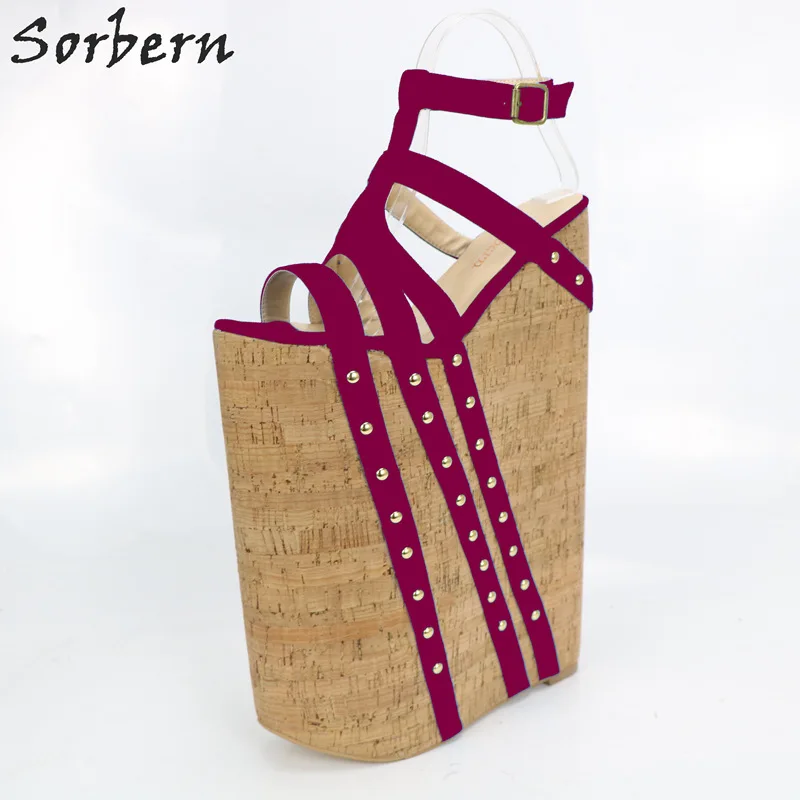 Sale Sorbern Wedge Heels Sandals Women Ladies Shoes Summer Style Sandals Ladies Open Heels 35cm Heels Plus Size 4-15 Sandale Femme 14