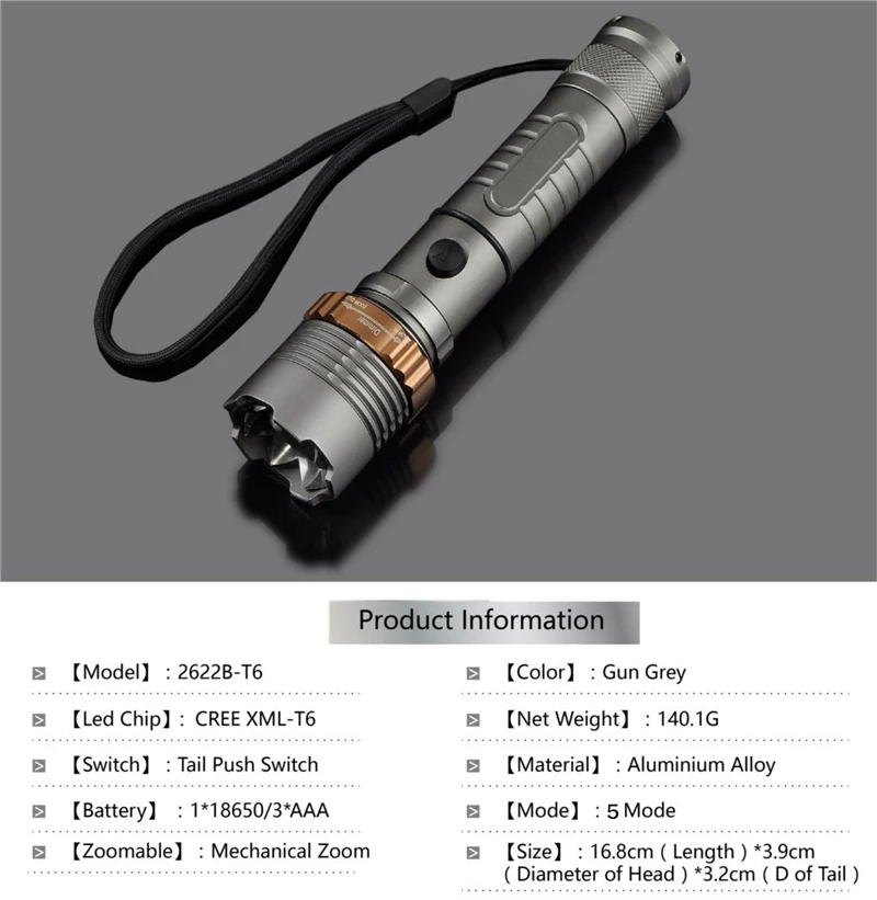 Pocketman 8000лм XM-L T6 светодиодный фонарик перезаряжаемый светодиодный фонарь мощный фонарь с аккумулятором 18650/AAA с прямой зарядкой