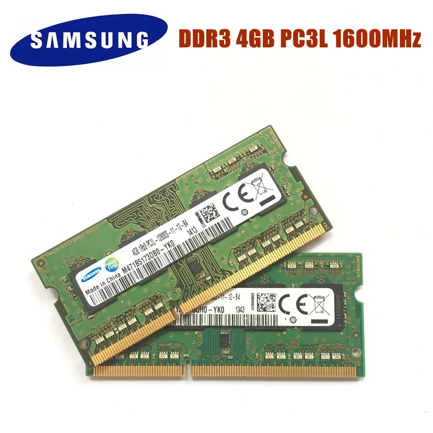 samsung 4GB 1600MHz DDR3 DDR3L PC3L 12800S ноутбук память 4G 1600 MHZ 1,35 V ноутбук модуль SODIMM ram
