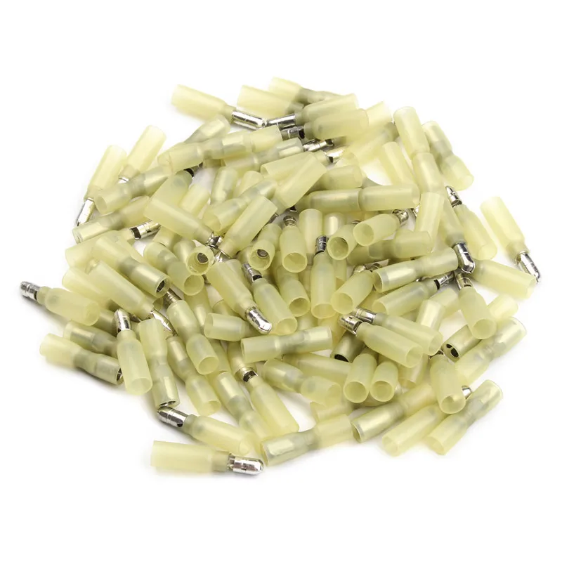 100Pcs Yellow Heat Shrink Wire Terminals Kit Electrical Insulated