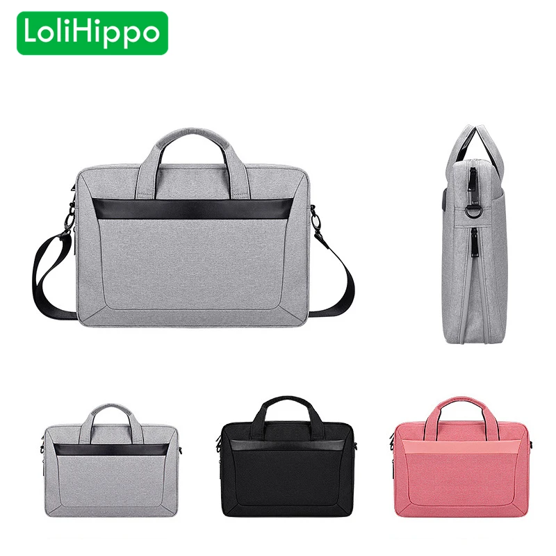 LoliHippo Universal Laptop Bag Black Gray Notebook Shoulder Bag for font b Apple b font font