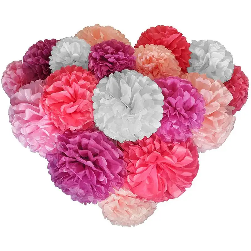 

Paper flower ball - 20 pcs of 8, 10, 14 Inch - Paper Flowers Perfect For Wedding Decor - Birthday Celebration Table and Wall D