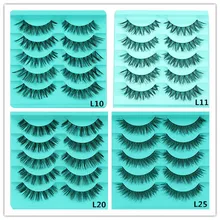Женские ресницы для наращивания, 5 пар, перекрещивающиеся накладные ресницы, объемные Горячие ресницы L525