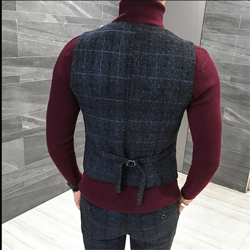 Autumn and Winter Men Suit Pant and Vest Slim Design Business Mens Dress 2Piece Set Asia Size S M L XL XXL 5XL