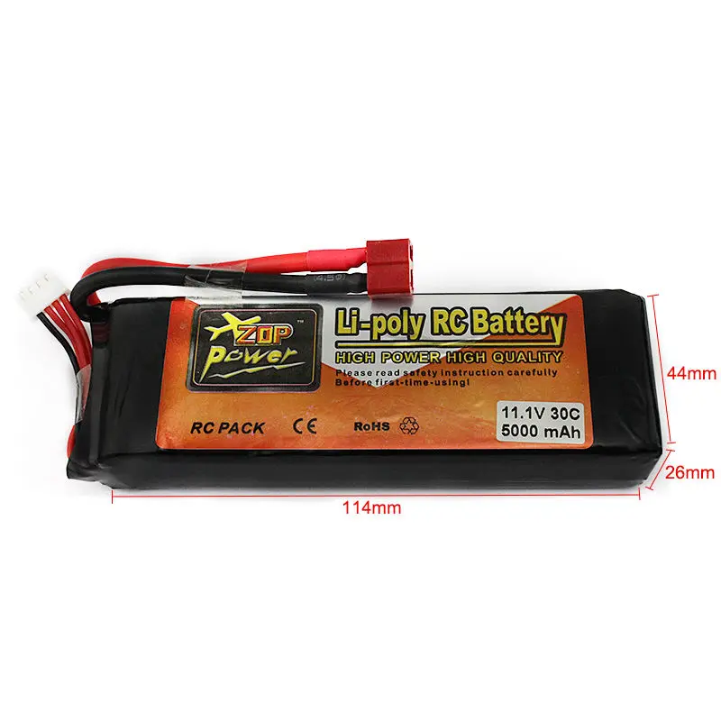 1 шт. Zop power lipo батарея 11,1 V 5000mAh 3S 30C LiPo Li-poly батарея