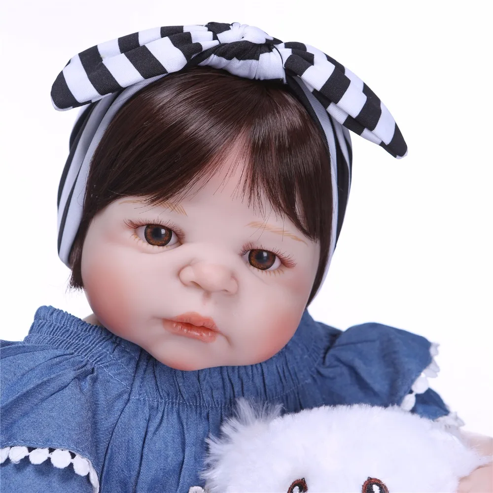 NPK 22 дюймов бренды 55 см полный Силиконовый Reborn куклы Lifestyle Bjd Принцесса Кукла Reborn Игрушки для девочек Bebes Reborn