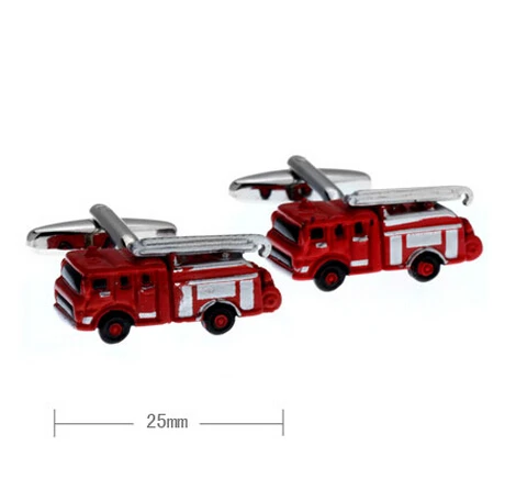 

Free Shipping New Arrival Men's Fashion Cufflinks Red Color Novelty Fire Engine Design Cuff Links Wholesale&retail