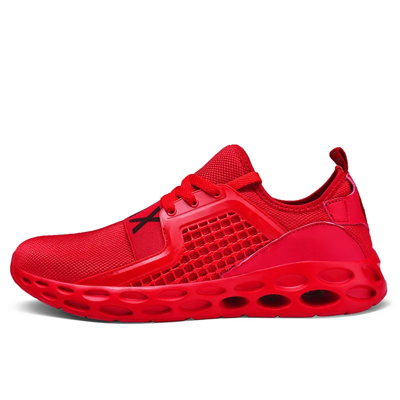 Обувь; мужские кроссовки; Летние кроссовки; ультратонкая обувь; Zapatillas Deportivas Hombre; Мужская обувь; Sapato Masculino Krasovki; большие размеры - Цвет: Red E