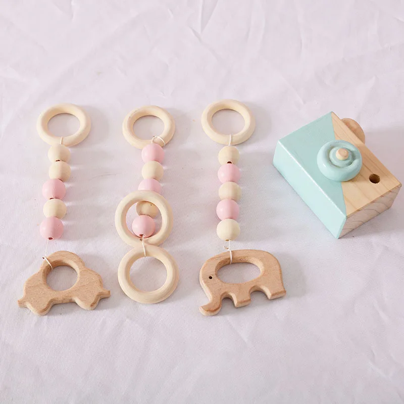 Cute Animal Wooden Bead Toy String Beads Baby Room Hanging Rattle