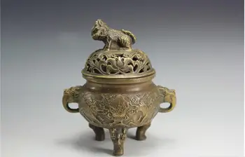 

opper incense burner brass disc tower kylin antique aromatherapy furnace