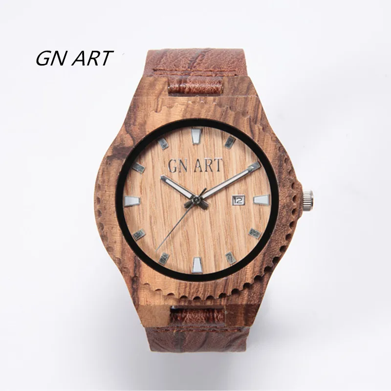GNART relogio masculino деревянные часы couro деревянные часы кварцевые для мужчин наручные часы дерево часы для мужчин модные повседневное