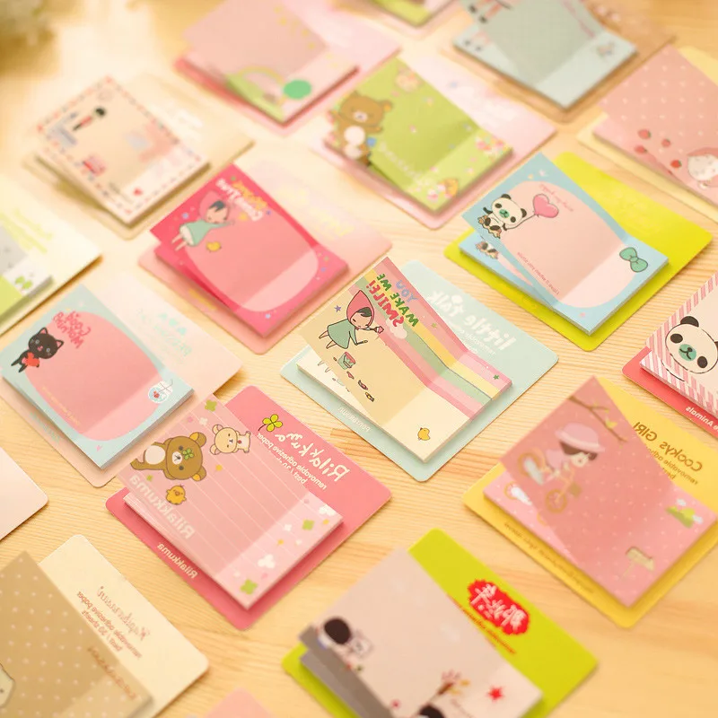 

1 Pcs Cute Korean Stationery Sticker Cartoon Creative Notebook Sticky Notes Memo Pad Kawaii Stickers